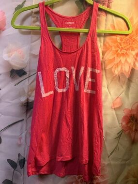 EUC Express Hot Pink 'LOVE' Racerback Tank Size XS-C